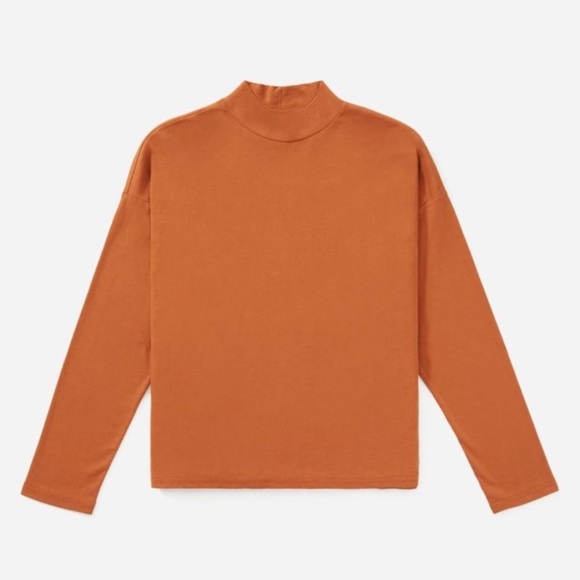 Everlane | Square Mock Neck Long Sleeve Tee | Cider | XS - Picture 1 of 12